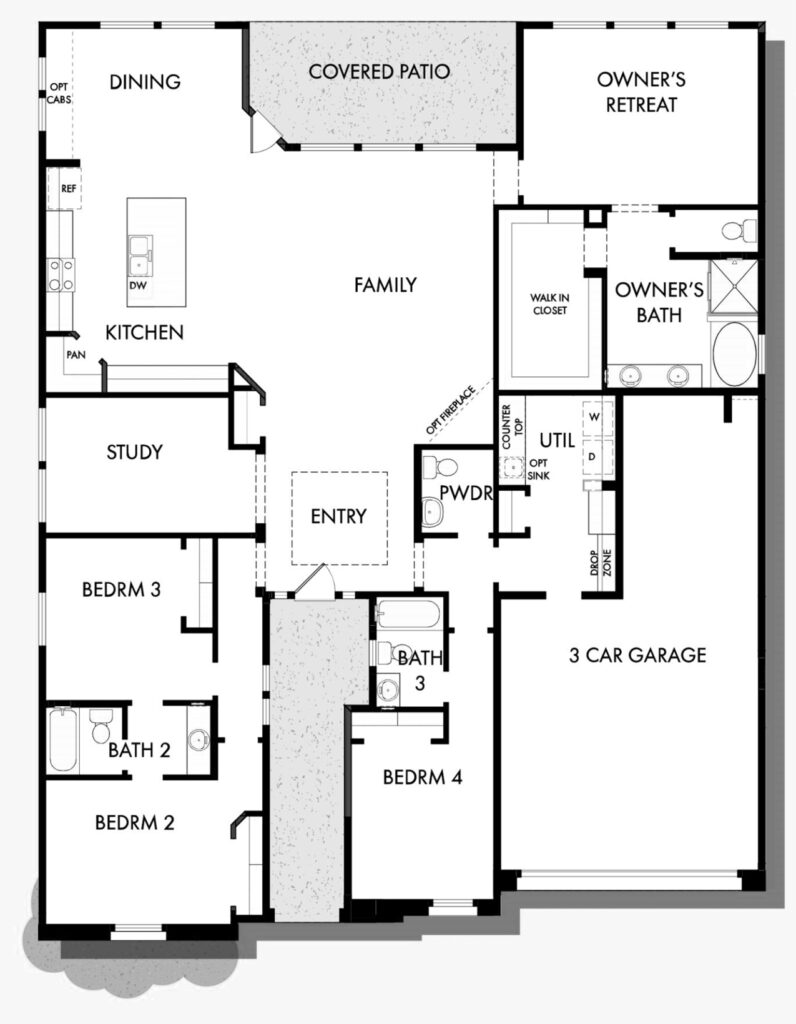 Hutchinson standard floorplan by David Weekley at Alamar community in Avondale, AZ