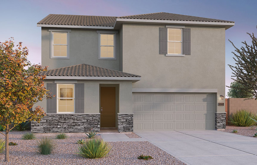 Brookfield Residential Blossom Rock Highland Sage Dakota Elevation C - Traditional Southwest