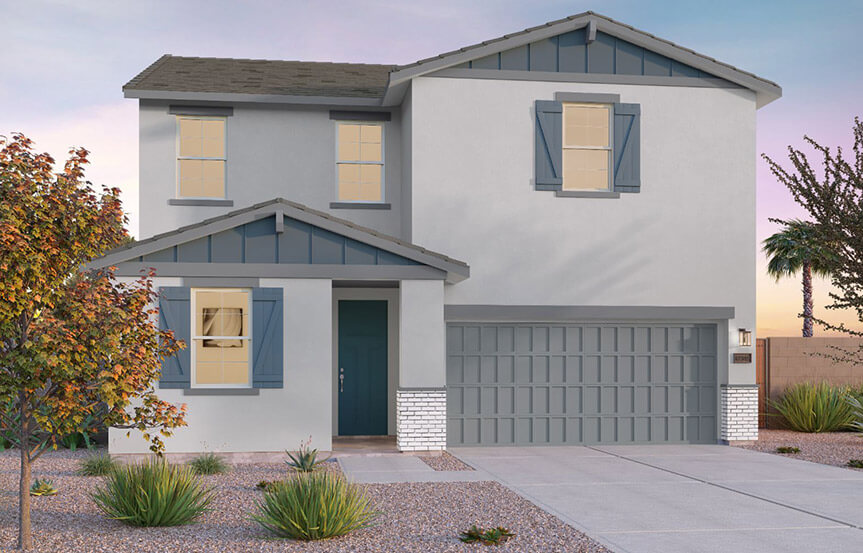 Brookfield Residential Blossom Rock Highland Sage Dakota Elevation B - Arizona Ranch