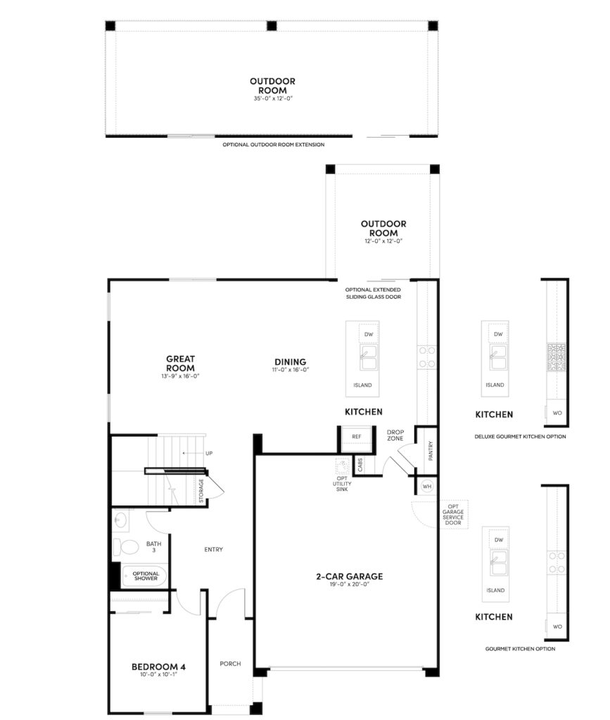 Sage Dakota floorplan floor 1 reversed by Brookfield Residential at Alamar in Avondale, AZ