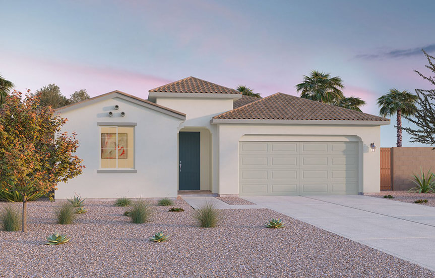 Brookfield Residential Blossom Rock Highland Ridge Lantana Elevation A - Spanish Colonial