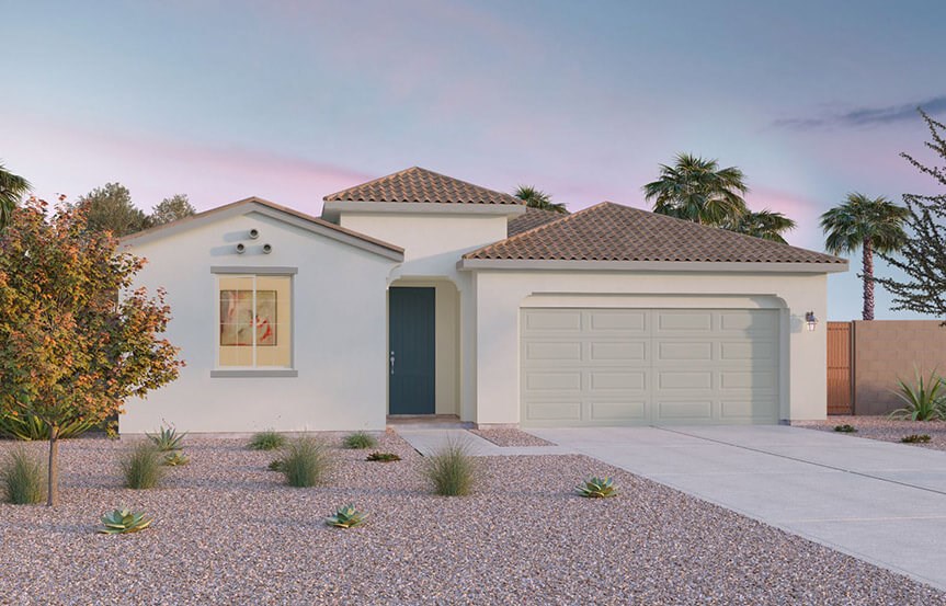 Brookfield Residential Blossom Rock Highland Ridge Lantana Elevation A - Spanish Colonial