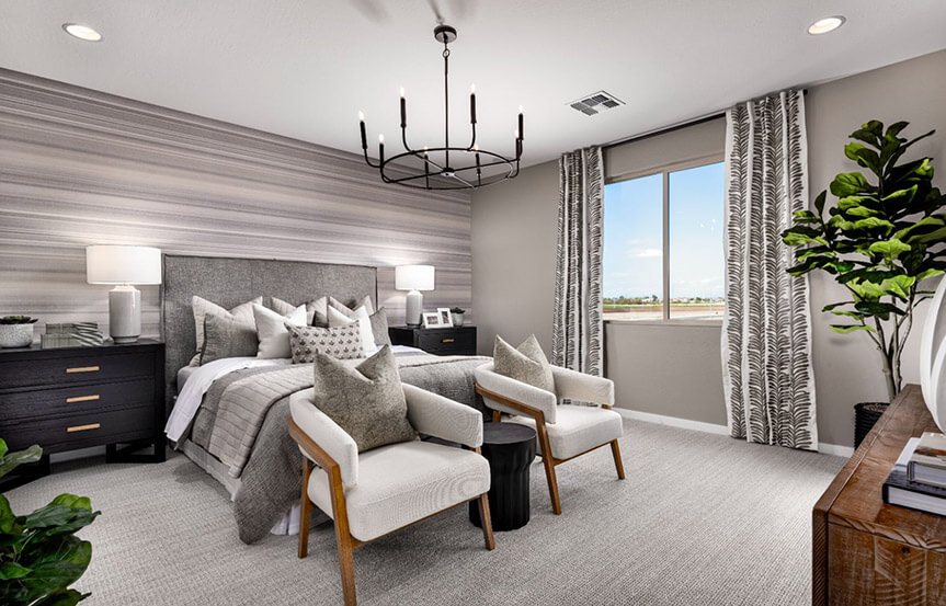 Sage Dakota model Primary Bedroom by Brookfield Residential at Alamar in Avondale, AZ