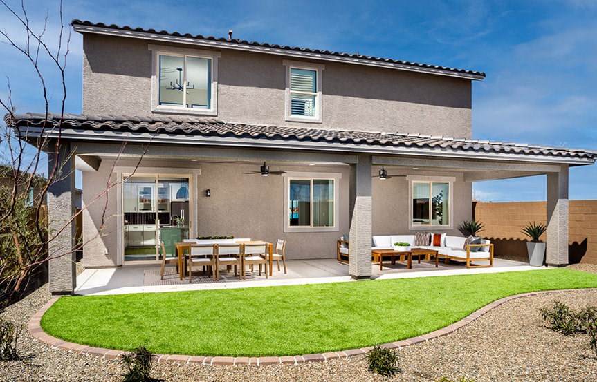Ridge Ponderosa model rear exterior by Brookfield Residential at Alamar in Avondale, AZ