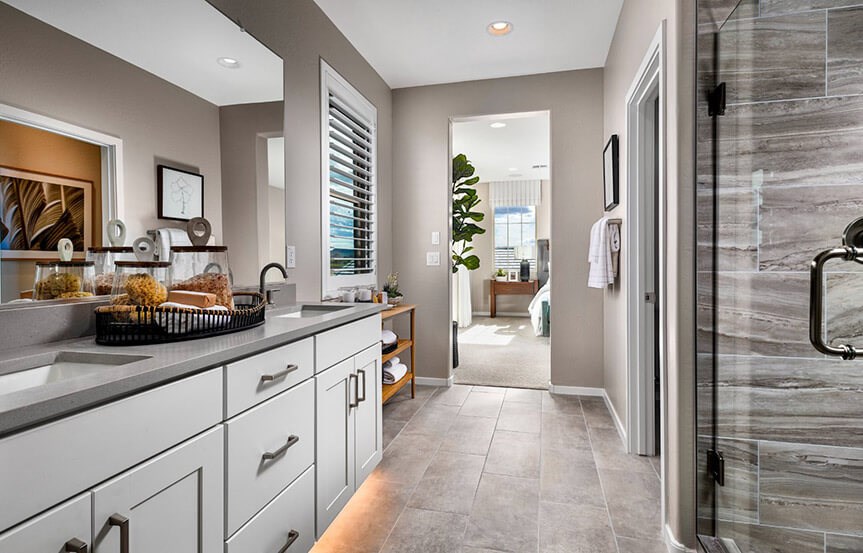 Ridge Ponderosa model Primary Bath by Brookfield Residential at Alamar in Avondale, AZ