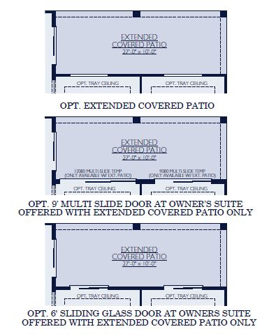 Floorplan of Flagstaff by William Ryan Homes covered patio options at Alamar in Avondale, AZ