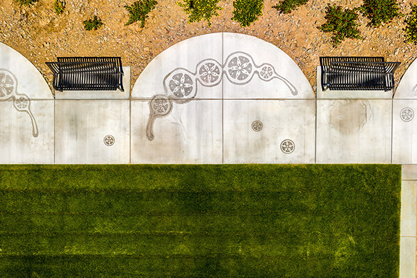 Marigold Run Park aerial at Alamar community in Avondale, AZ