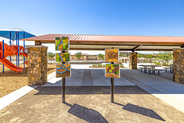 Yellowbell Court Park signage at Alamar community in Avondale, Arizona