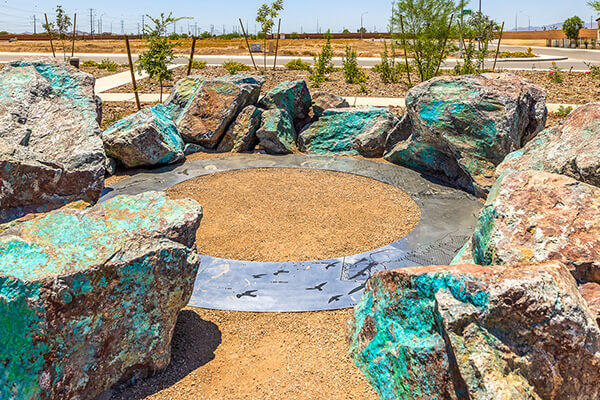 Seasons Grove Park painted rocks at Alamar community in Avondale, Arizona
