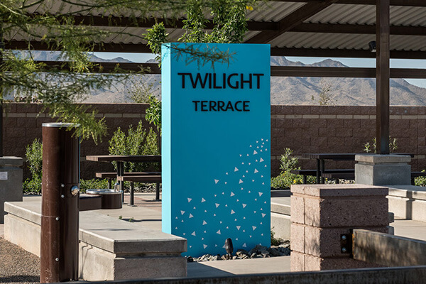 Twilight Terrace Park signage at Alamar community in Avondale, Arizona
