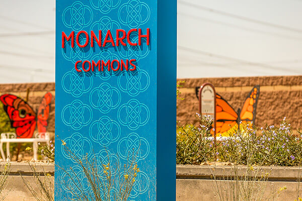 Monarch Commons Park signage at Alamar community in Avondale, Arizona