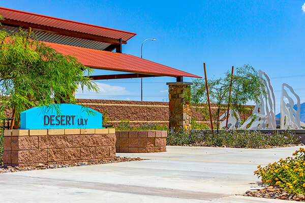 Desert Lily Park signage at Alamar community in Avondale, AZ