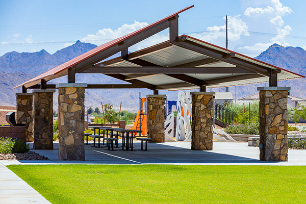 Desert Lily Park covered structure at Alamar community in Avondale, AZ