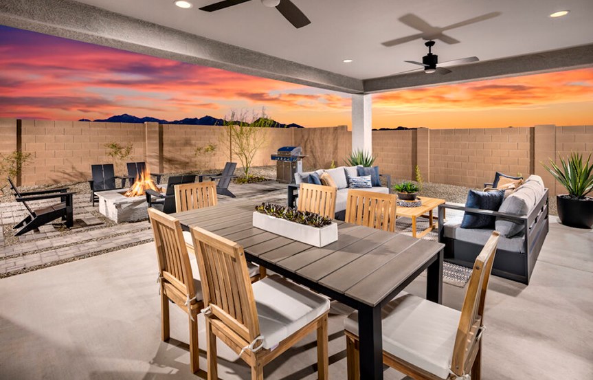 Laredo Backyard Porch by Brookfield Residential at Alamar in Avondale, AZ