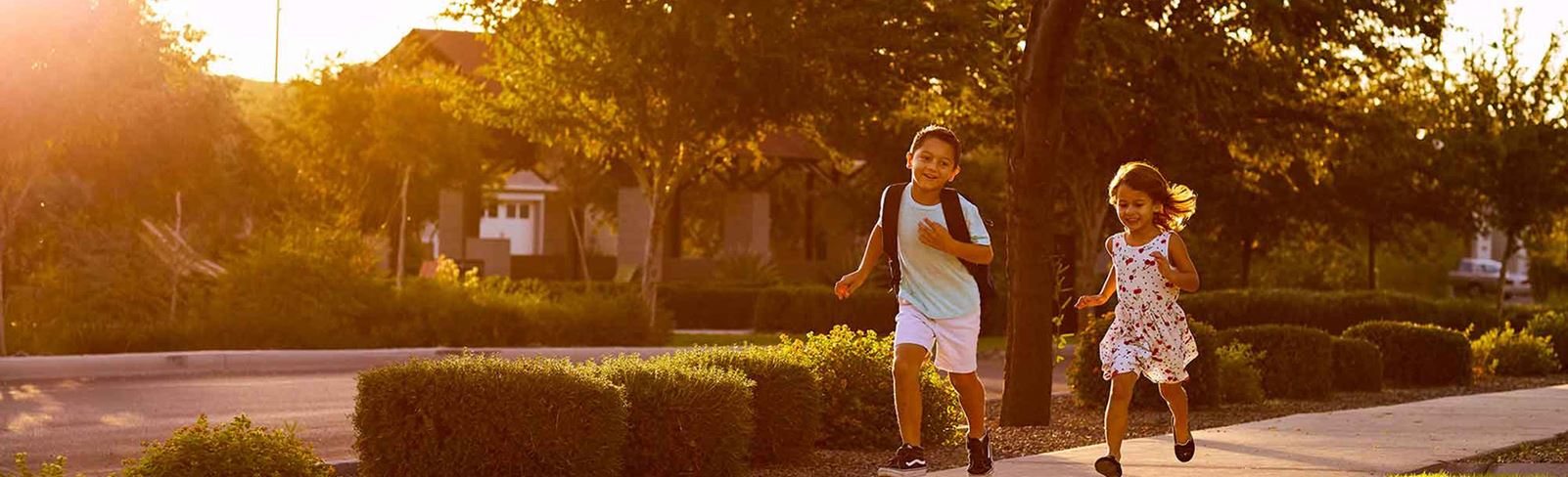 Children walking to school within the Alamar community in Avondale, Arizona