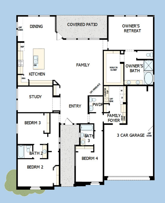 David Weekley Blossom Rock 12332 W Parkway Ln Floorplan