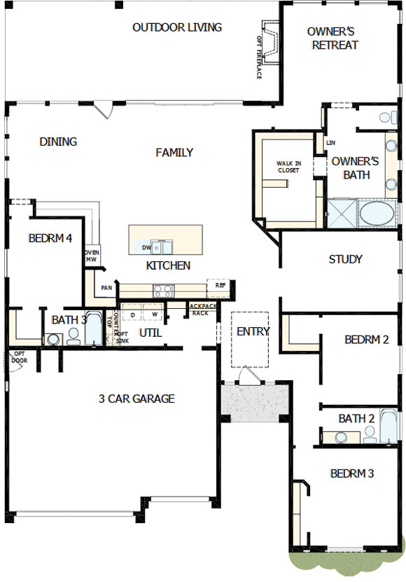 David Weekley Alamar 12312 W Luxton Ln Floorplan