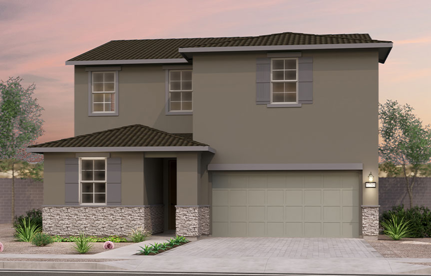 Brookfield Residential Blossom Rock Highland Sage Dakota Elevation C - Traditional Southwest