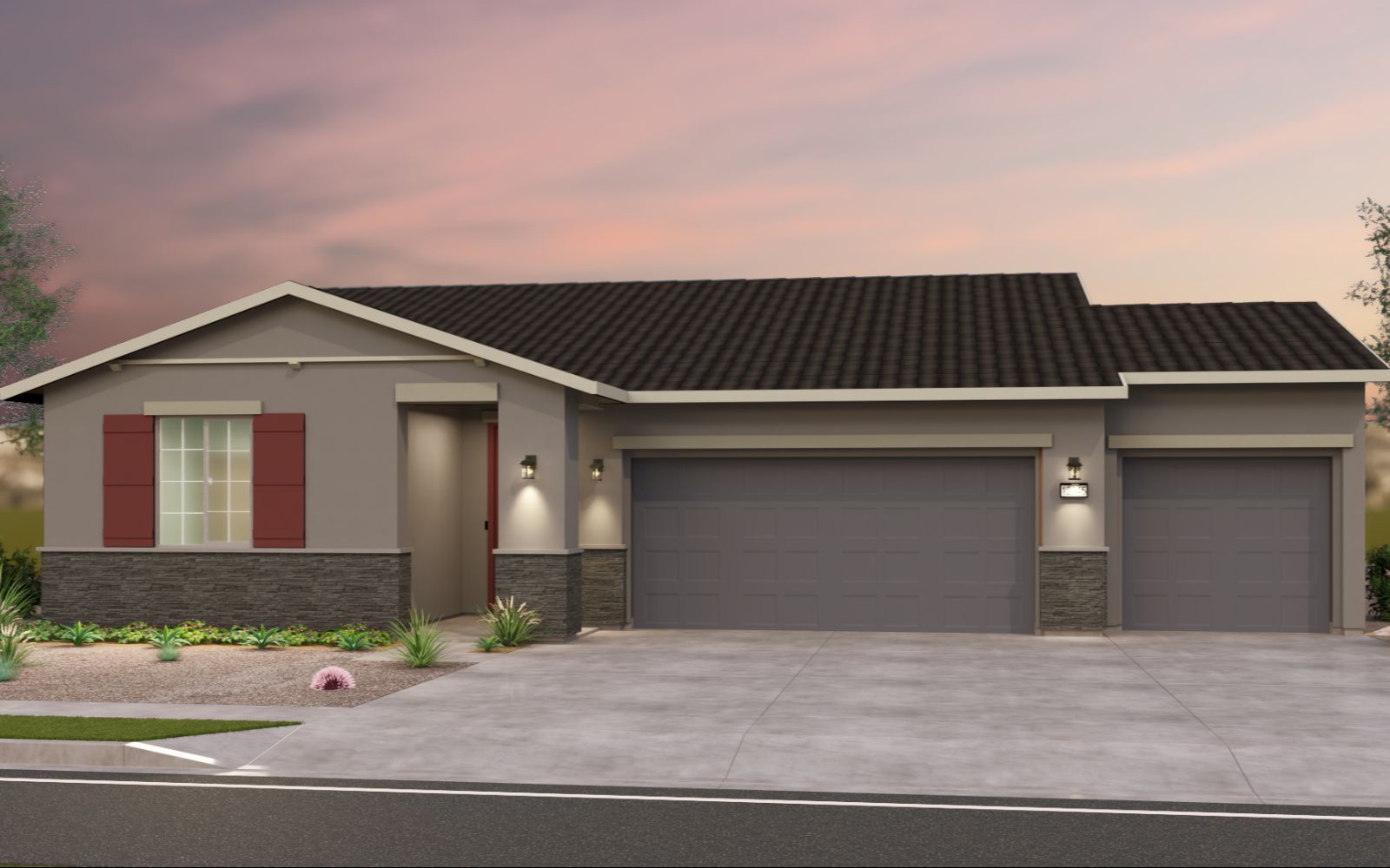 Brookfield Residential Blossom Rock Highland Mariposa Ironwood Elevation C - Traditional Southwest