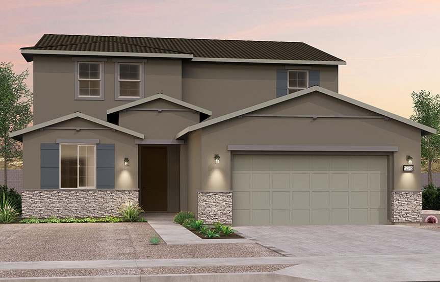 Brookfield Residential Blossom Rock Highland Ridge Ponderosa Elevation C - Traditional Southwest
