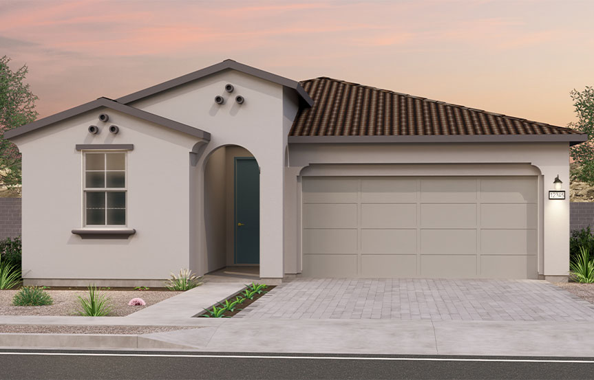 Brookfield Residential Blossom Rock Highland Sage Azure Elevation A - Spanish Colonial